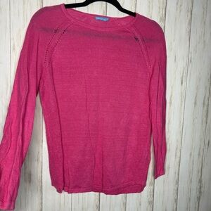 J. McLaughlin 100% linen Pink Sweater